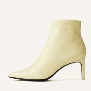 Rag & Bone Women’s Beha Crinkle Cream Leather Pointed-Toe Ankle Boots New $525